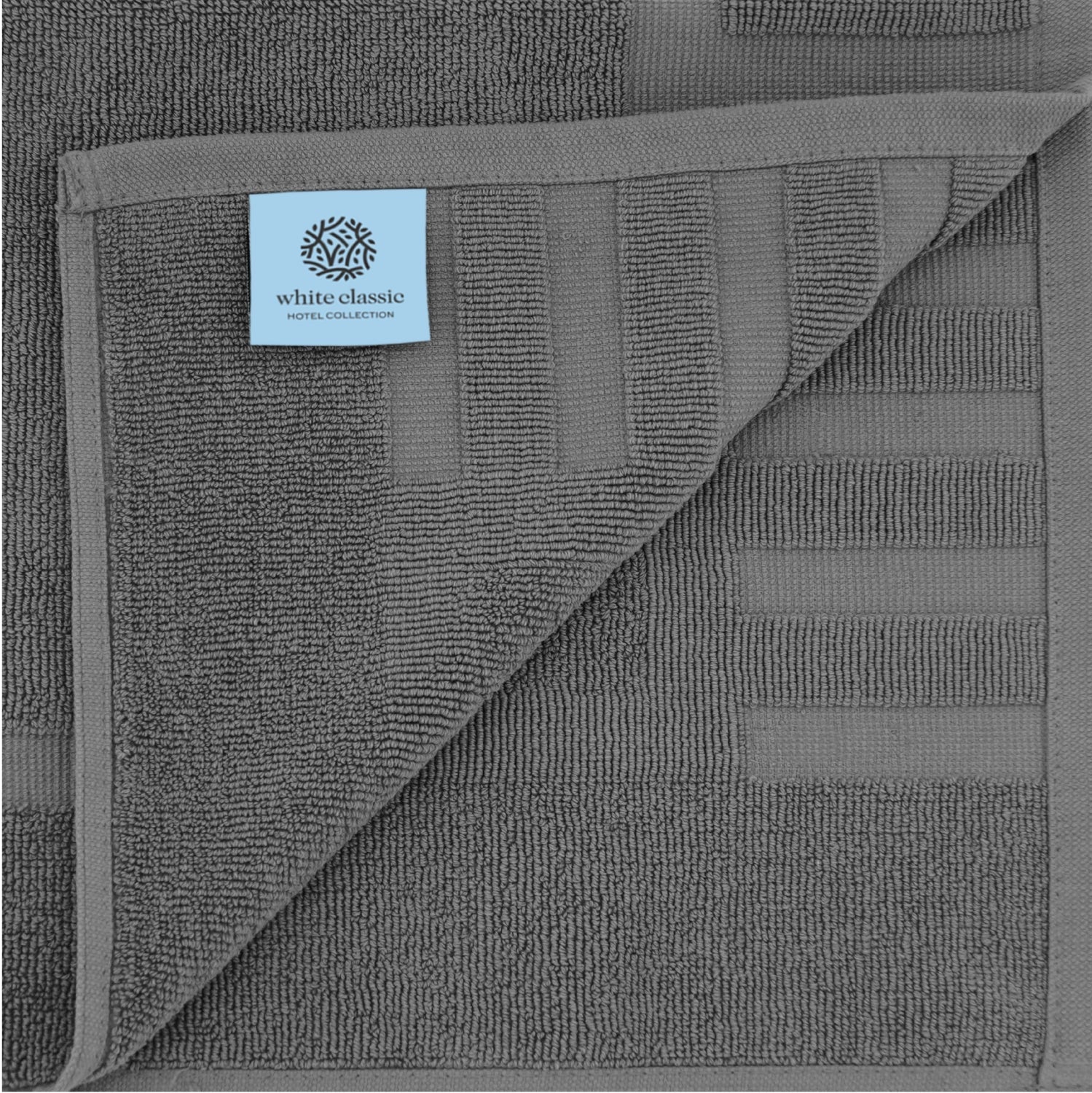 whiteclassic gray bath mat