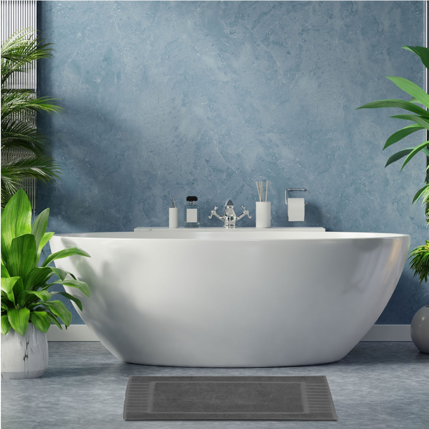 gray bathroom rug