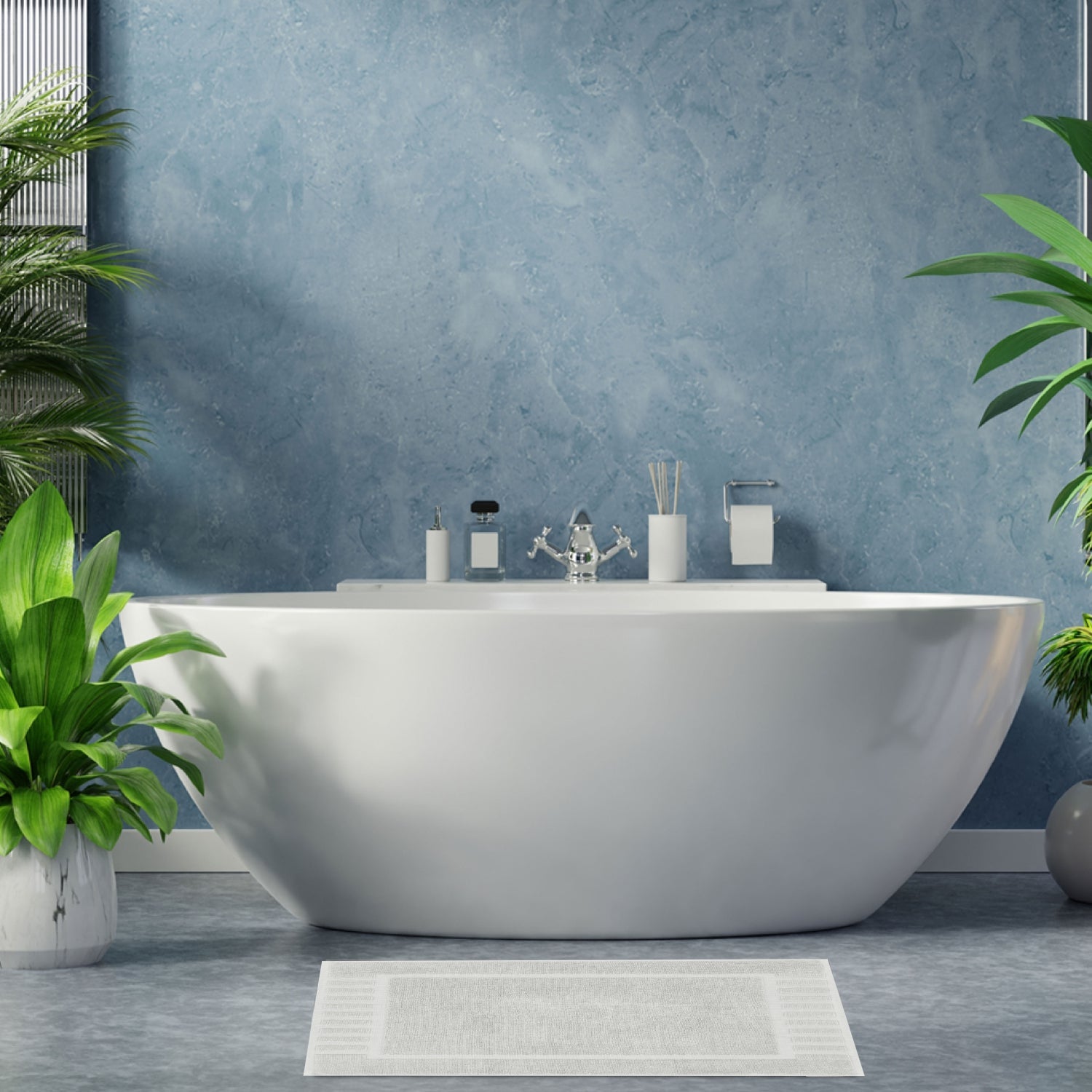 bathroom silver mat