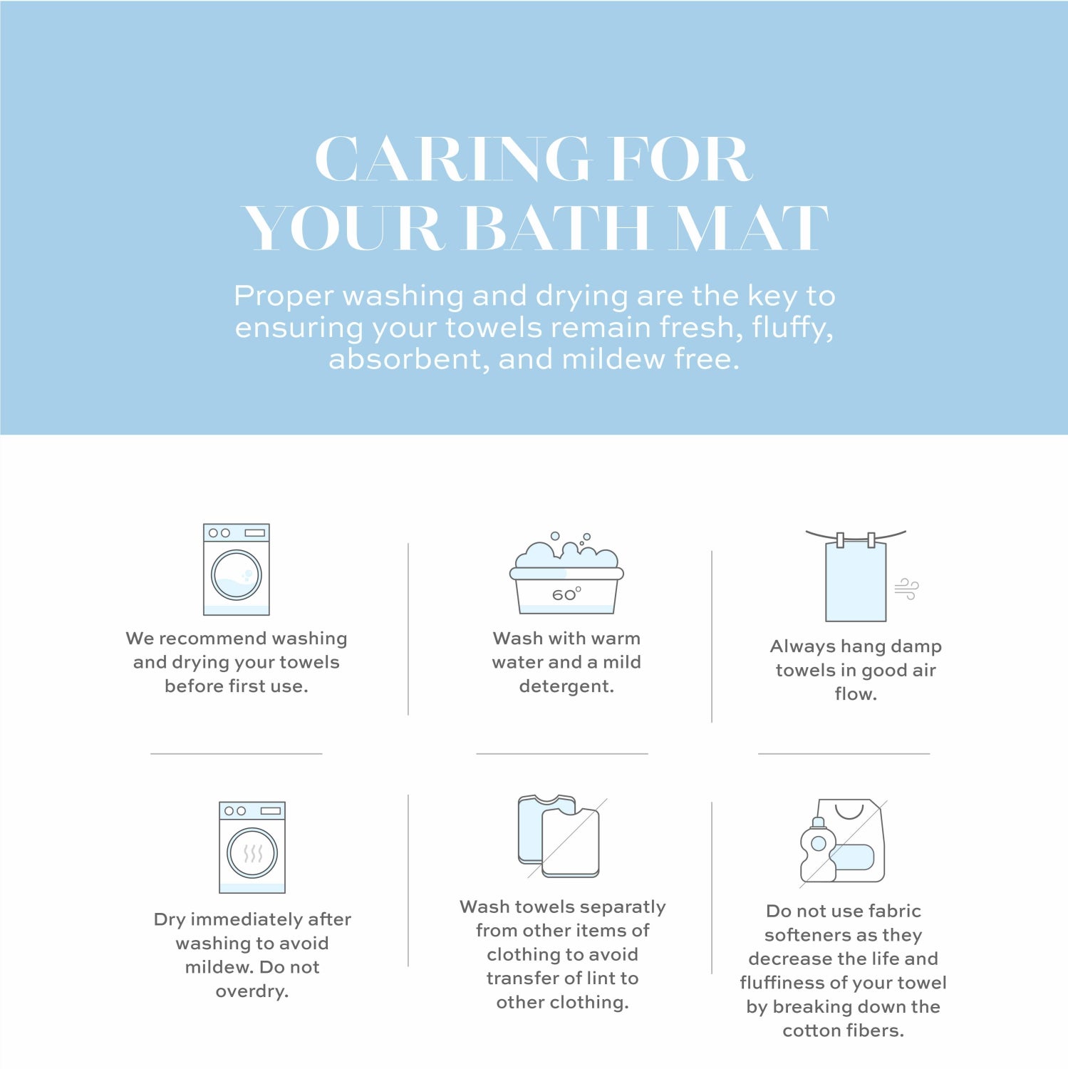caring instruction for your bath mat