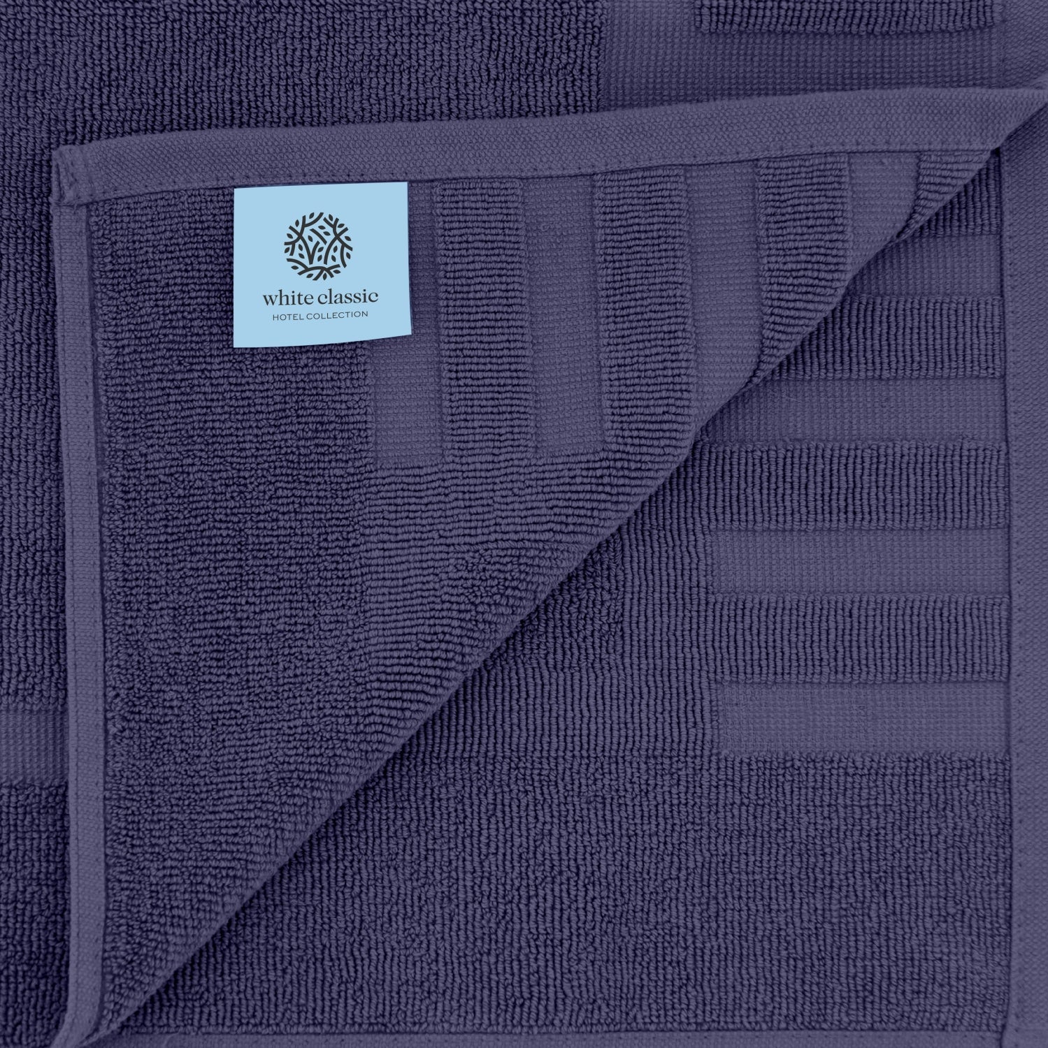 whiteclassic navy blue bath mats