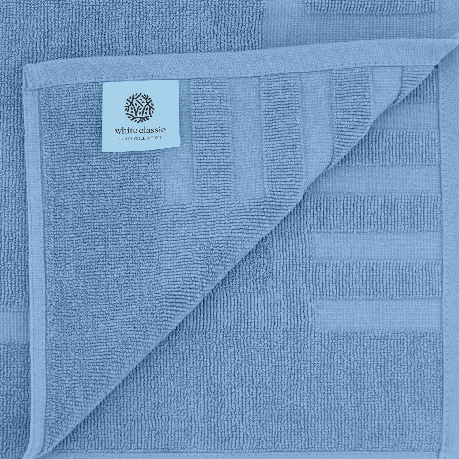 whiteclassic light blue bath mats